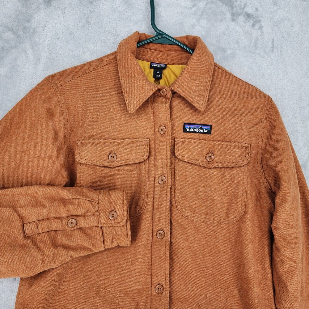 Patagonia Fjord Flannel Shirt Jacket Mens XS Quilted Organic Cotton Insulated